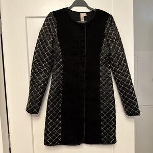 2B.Rych Black and Gold Quilted Women's Puffer Coat